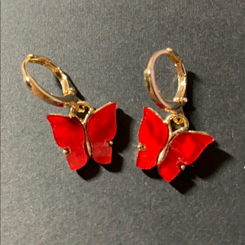Red Butterfly Earrings